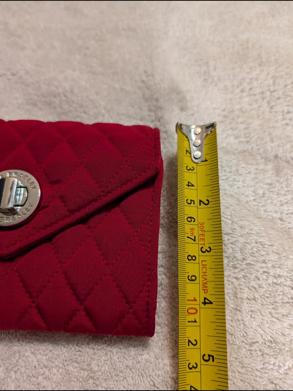 Vera Bradley Crimson Quilted Wristlet with Turn-Lock